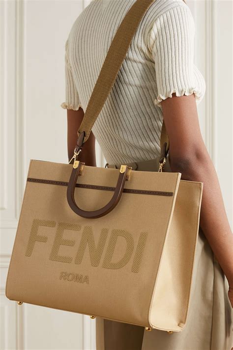 fendi sunshine leather tote